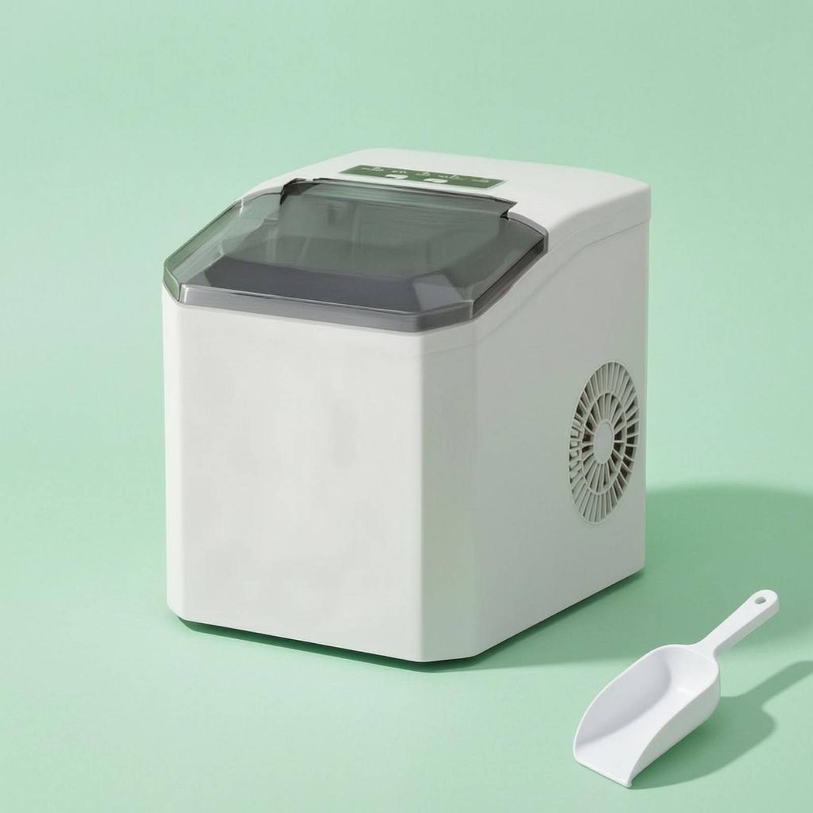 Kitchen Appliances Countertop - เครื่องผลิตน้ำแข็งบนเคาน์เตอร์ การตรวจจับด้วยอินฟราเรด เครื่องผลิตน้ำแข็งขนาดเล็ก เครื่องใช้ในครัว เตือนภาวะน้ำขาดแคลน ดีไซน์กะทัดรัด