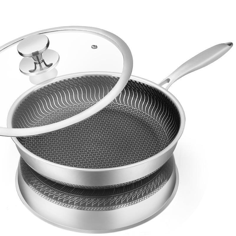 Fondue Set Electric - LMETJMA กระทะสแตนเลส Nonstick กระทะรังผึ้งพร้อมฝาปิด Induction เซรามิคไฟฟ้าแก๊ส