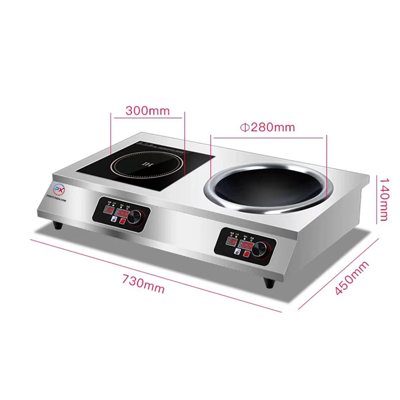 Wok Electric Flat - ไอเดียสินค้าใหม่ เตาแม่เหล็กไฟฟ้าแบบโค้ง 2 หัวเตา 3000 วัตต์