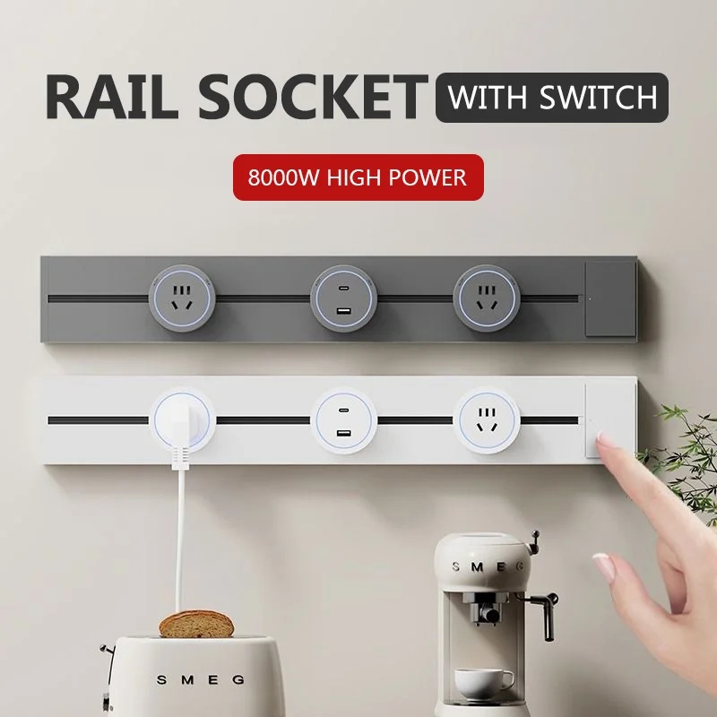 Kitchen Appliances Uk - เต้ารับติดผนังพร้อมสวิตช์สำหรับห้องครัว ปลั๊กไฟแบบยูนิเวอร์แซลมาตรฐาน EU US UK พร้อมอะแดปเตอร์แบบถอดได้และพอร์ต