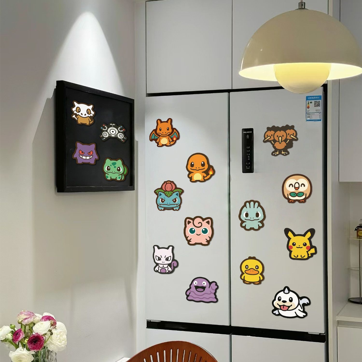 Kitchen Appliances Refrigerators - แม่เหล็กติดตู้เย็นลายการ์ตูนโปเกมอนหลากหลายสไตล์ สติ๊กเกอร์แม่เหล็ก PVC ตกแต่งประตูตู้เย็นในครัว ของสะสม ของที่ระลึก