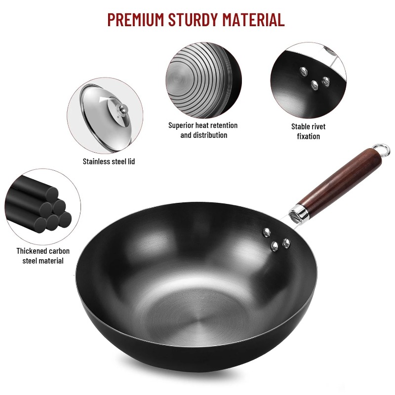 กระทะก้นแบน 32 ซม. กระทะเหล็กส - Wok Electric Flat บทวิจารณ์และราคา