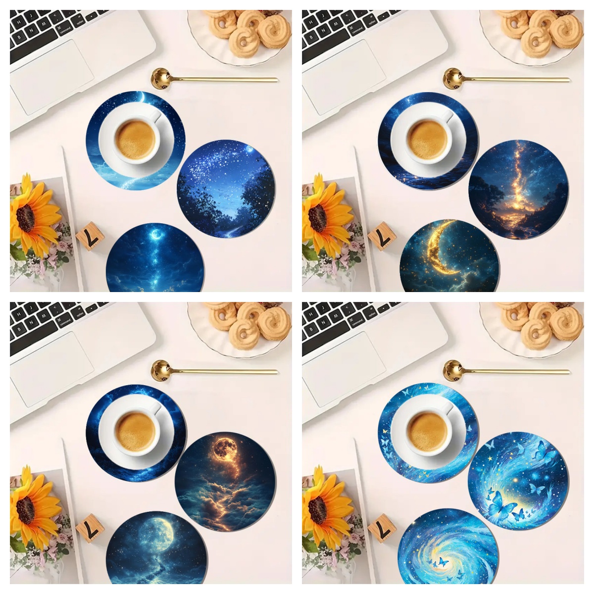 ชุดจานรองแก้วลายดาวหลากสี 4 ชิ - Kitchen Appliances Set บทวิจารณ์และราคา
